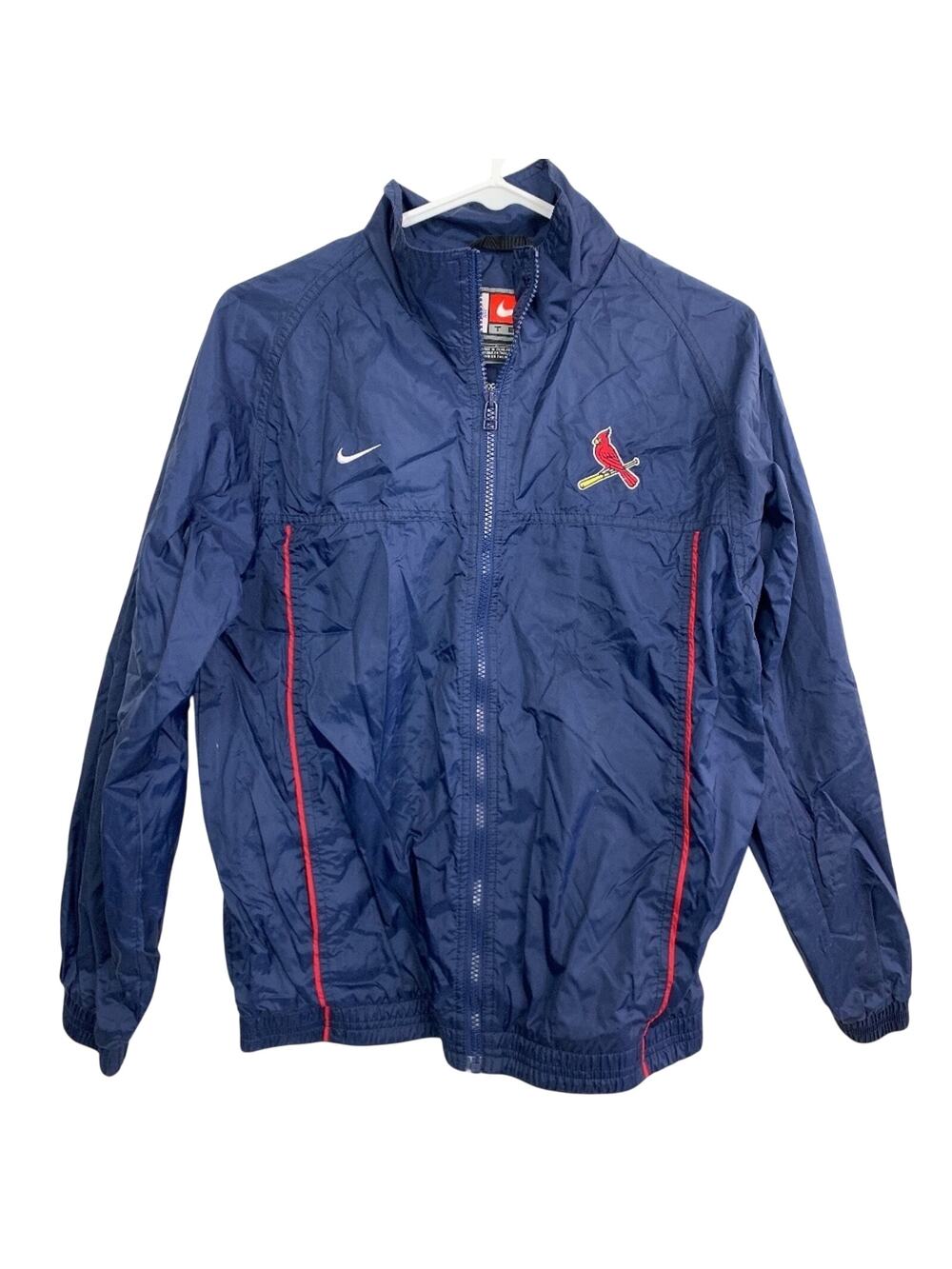 Nike Team St Louis Cardinals MLB Navy Blue Full Zip Windbreaker Jacket Boys L
